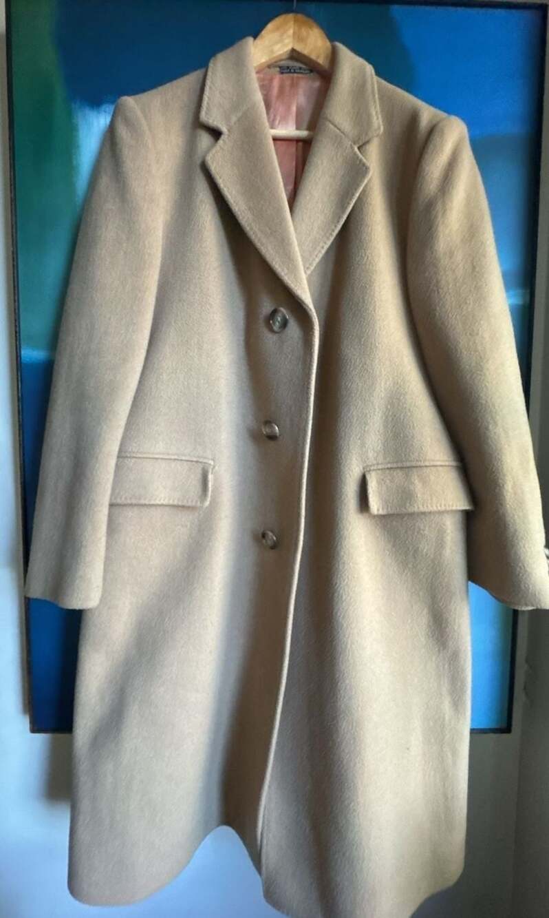 Adam Spencer Wool And Cashmere Blend Coat Camel